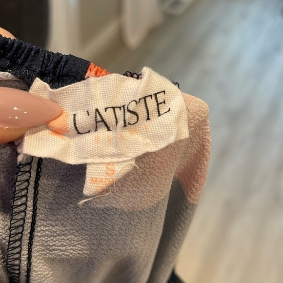 NAVY BLUE PINK FLORAL PLUNGE V NECK CRISSCROSS BACK HIGH SLIT MAXI DRESS Small - Picture 3 of 11